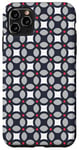 Coque pour iPhone 11 Pro Max Grey Silver Black Circles Rounded Squared Modern Pattern