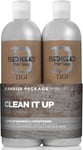 Bed Head for Men by TIGI Clean Up Mens Daily Shampoo and Conditioner, 2x750 ml
