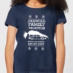 National Lampoon Griswold Vacation Ugly Knit Women's Christmas T-Shirt - Navy - M