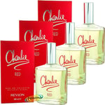 3x Revlon Charlie Red Eau De Toilette EDT Spray 100ml Women's Fragrance