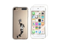 Ipod Touch 5, 6 - Cover Soft Gel + 1 Tempered Glass Film (Basketball Player)