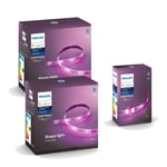 Philips Hue - 2xLightstrip 2 meter & 1 Meter Extension - Bundle