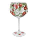 Strawberry Field Stem Glass Gin Copa Wine Cup Tumbler Watercolour Paint Design
