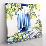 The Yoro Waterfall in Mino Province by Katsushika Hokusai Asian Japanese Canvas Wall Art Print Ready to Hang, Framed Picture for Living Room Bedroom Home Office Décor, 50x50 cm (20x20 Inch)