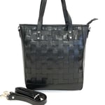Luca Ferri Skinnväska Läderväska Shopper 5-7468 Svart
