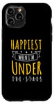 iPhone 11 Pro Happiest When I'm Under the Star Night Skys Quotes Cosmic Case