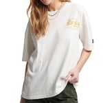 T-Shirt Blanc Femme Superdry Vl Narrative