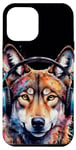 iPhone 12 Pro Max Wolf Headphones Music Colorful Animal Art Print Graphic Case