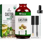 Ricinolja för Hår, Ögonfransar och Ögonbryn 100ml Kallpressad Ricinolja för Hårväxt 100% Naturlig och Ren