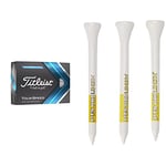 TITLEIST Tour Speed Golf Ball, White, One Size & PTS Unisex Golf Wooden Tees 2 3 4 bag of 100 Tees, 100, Tees UK