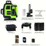 Niveau à Laser Auto-Nivelant 4D 16 Lignes, Faisceaux Vert Verticaux/Horizontaux, Puissant, Précision, Rechargeable, Multifonction, Compact, avec Trépied, pour Projets Professionnels et Bricolage