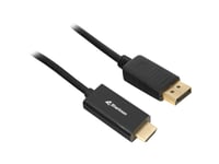 Sharkoon Displayport 1.2 To Hdmi 4K Black 3M Active 4Kx2k 60Hz Cable Adapter