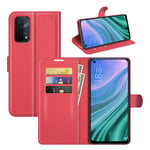 Oppo OPPO A54 5G PU Wallet Case Red