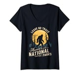 Womens Leave No Trace Bigfoot National Parks Adventure V-Neck T-Shirt