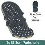 Jillyraff Padded  Seat Liner to fit Silver Cross Surf - Black Star Design