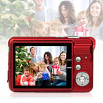 Appareil Photo numérique 1080HD - 2,7" - 18 MP - Mini Appareil Photo numérique avec Zoom numérique 8X - Cadeau - Appareil Photo Compact pour Enfants, Adultes, étudiants débutants (Rouge)