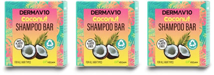 Derma V10 50g Shampoo Bar Coconut | Eco-Friendly | Hair Care | Hydrating X 3