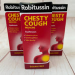 Robitussin Chesty Cough Sugar Free, Non drowsy 3 x 100ml Exp 11/2024