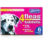 ToWorld(TM) JOHNSONS 4 FLEAS TABLETS for LARGE DOG / 11KG+ | 6 TREATMENT PACK | FLEA KILLER