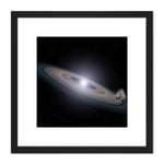 Space NASA Hubble Dead Stars Planet Debris Illustration 8X8 Inch Square Wooden Framed Wall Art Print Picture with Mount