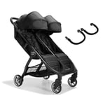 baby jogger Tvillingbarnvagn City Tour 2 Double Uppställningsplats Black Inklusive 2 säkerhetsbågar