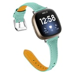 TenCloud Straps Compatible with Fitbit Versa 3 Strap, Replacement Slim Leather Wrist Band Bracelet for Fitbit Sense/Versa 3 Smartwatch (Teal)