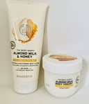 The Body Shop Almond Milk & Honey Body Yoghurt & Body Lotion 200ml Set Rare New