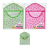 2 x Marys Cotton Watermellon design Peg Storage Bag Carrier 2 Assorted colours