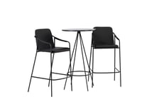 Venture Design Bistro & Tvist bargrupp Svart/svart 2 stolar & bord 60 cm