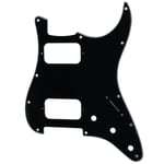 Musiclily Pro 3Ply Black 11 Holes HH Pickguard For Fender Standard Strat Guitar