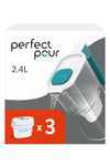 Perfect Pour 2.4L Water Filter Jug & 3 Filters (3 Month Pack)