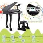 Barnpiano med 37 nycklar & pall Leksak Piano Portable 47 x 37 x 70 cm Svart