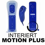 2en 1 Manette Wiimote Controller intégré Motion Plus Nunchuk compatible avec Nintendo Wii bleu