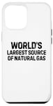 Coque pour iPhone 15 Pro Max Dire drôle la plus grande source de gaz naturel au monde pour femmes et hommes