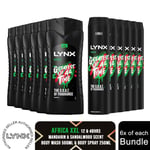 6x Lynx Africa 48H Deodorant Body Spray 250ml & 6x Lynx Africa Shower Gel 500ml