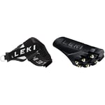 Leki Trigger 3 Shark Nordic Walking Poles, Unisex, 886330125, Schwar/Silber, S/M/L & rubber buffer with spikes silent pad, 882320103
