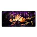 CHLOEG™ Gaming Mouse Mat Purple anime boy hero 900x400mm XXL Comfortable Extended Large Mouse Pad Waterproof Keyboard Mat with Non-Slip Base, Stitched Edges, Smooth Surface for Computer and Desk