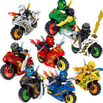 8stk Ninjago Motorcycle Set Minifigures Ninja Mini Figures Block One Size