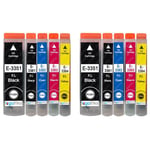 10 Ink Cartridges XL (Set) for Epson Expression Premium XP-630, XP-645, XP-900