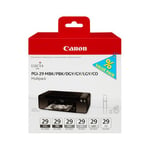 Canon PGI-29 MBK/PBK/DGY/GY/LGY/CO 6 Ink Cartridge Multipack. Supply 