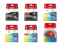 Canon Pg540 / Xl Black Cl541 / Xl Colour Ink Cartridges For Pixma Mg3150 Printer
