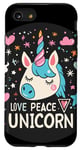 Coque pour iPhone SE (2020) / 7 / 8 Corne colorée d'une licorne avec amour