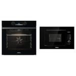 Hisense BI64211PB 77 Litre Built In Electric Single Oven With Pyrolytic Cleaning, Pizza Mode & HB20MOBX5UK Integrated 20 Litre 800W Microwave oven - Black