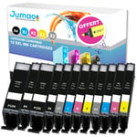 12 cartouches d'encre Jumao compatibles pour Canon Pixma MG7750 7751 7752 7753 +Fluo offert