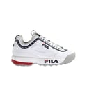 Fila Disruptor Womens White Trainers Leather - Size UK 3.5