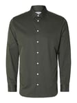 SELETED HOMME Men's Slhslimethan Shirt Ls Classic Noos, Forest Night/Detail:w. Black, XXL