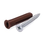 FAST Fast Plastplugg brun skruv inkluderad 5-pack 8 mm x 40