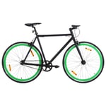 vidaXL Fixed gear cykel svart och grön 700c 59 cm 92257