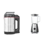 Morphy Richards 1.6L Sauté & Soup Maker, 4 Settings, Pause Function, LED Control Panel & Total Control Glass Jug Blender with Ice Crusher Blades, 5 Speed Settings