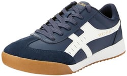 Skechers Men's Zinger MANZANILLA TOTALE Trainers, Navy Duraleather/Suede/White Trim, 8 UK